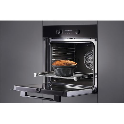 Miele 125 Edition Built In Electric Single Oven - Black - Food cooking in oven shot